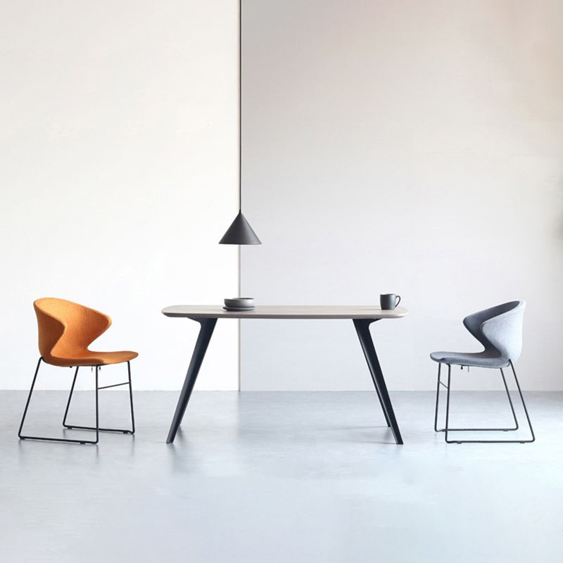 Contemporary Style Dining Chair Armless Metal Side Wingback Chairs for Kitchen