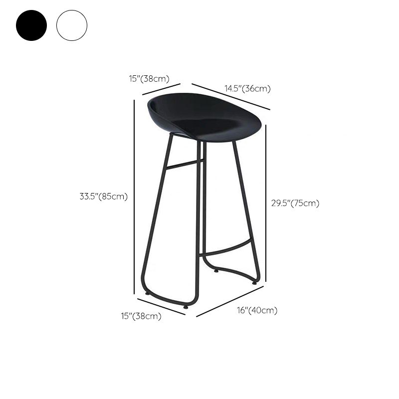 Modern Backrest Armless Counter Stool Iron Cafe Bar Stool with Acrylic Seat