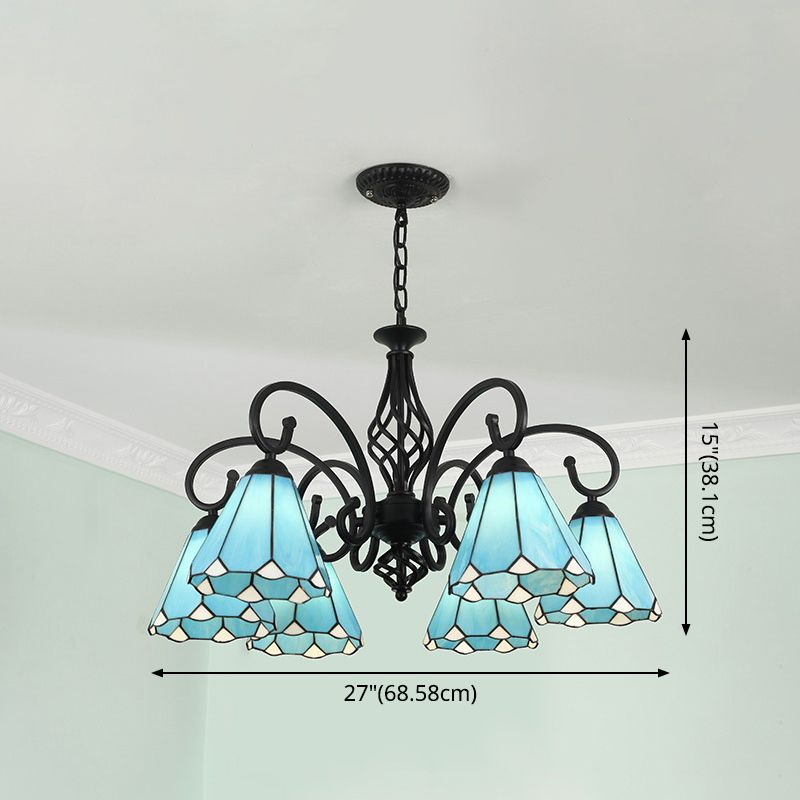 Lampadella Tiffany in vetro colorato Light Living Living Affettale Luce appesa con catene regolabili da 12 "
