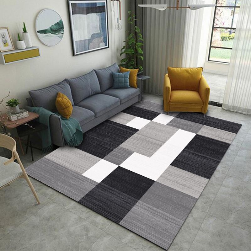 Simplicity Geometric Print Rug Multicolor Polypropylene Indoor Rug Stain Resistant Pet Friendly Anti-Slip Carpet for Home