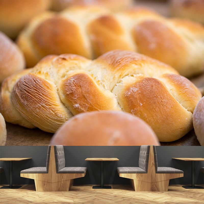 Contemporary Bread Wall Mural Environment Friendly Wallpaper for Cake Shop