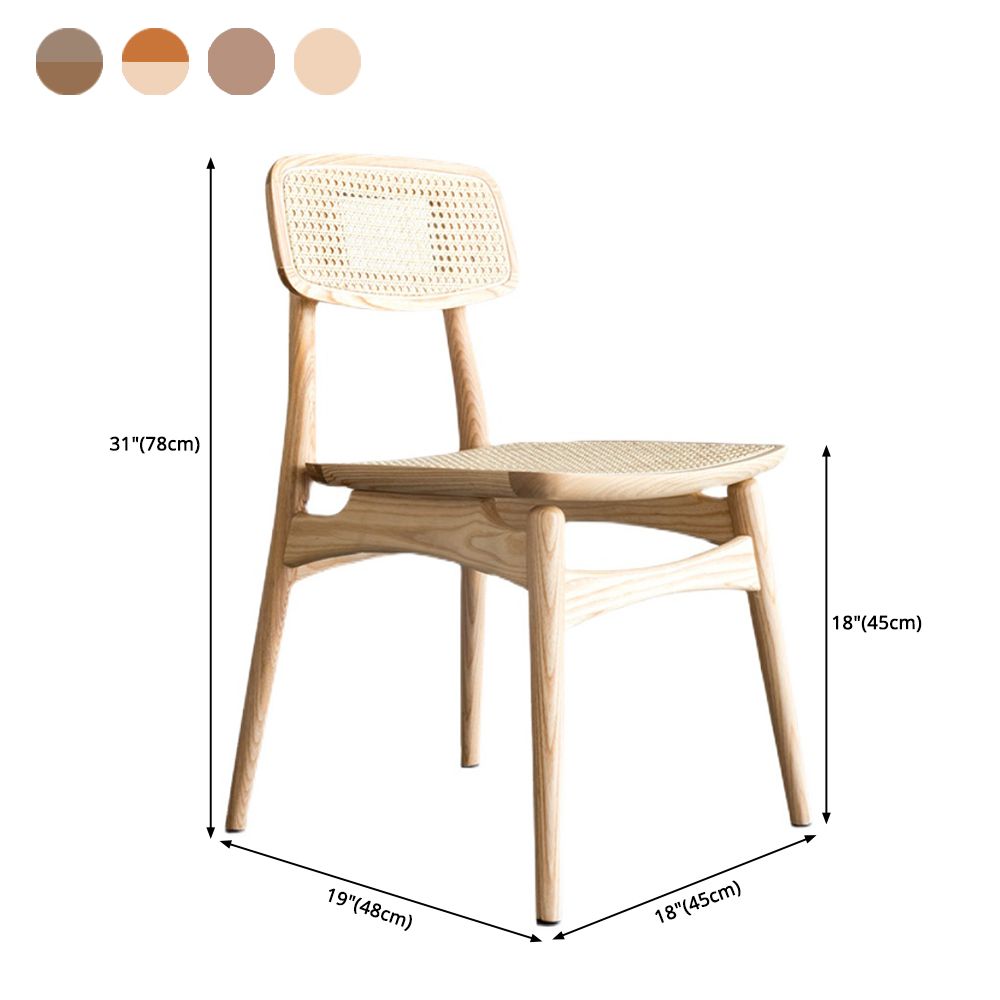 Silla de madera de roble de estilo contemporáneo, cocina, comedor, sillas laterales con respaldo abierto