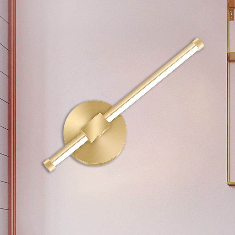 Gold Tube/Stick Wall Lighting Ideas Simple Aluminum LED Wall Mounted Lamp for Boys Bedside