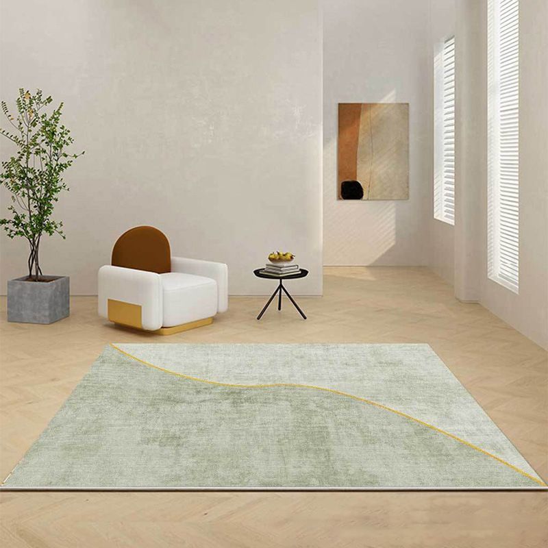 Green Modern Rug Polyester Color Piece Rug Washable Area Rug for Living Room