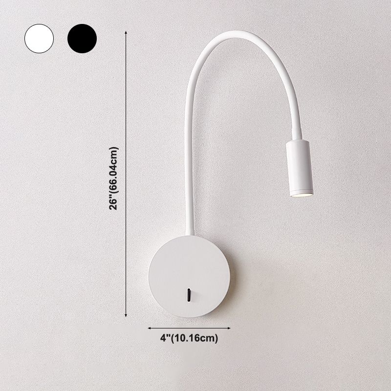 Modern Metallic Reading Lamp Household Wall Sconce Fixture with Adjustable Arm for Bedroom