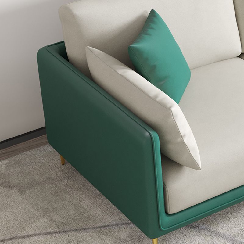 Faux Leather 3-seater Living Room Standard Cushions Glam Sofa