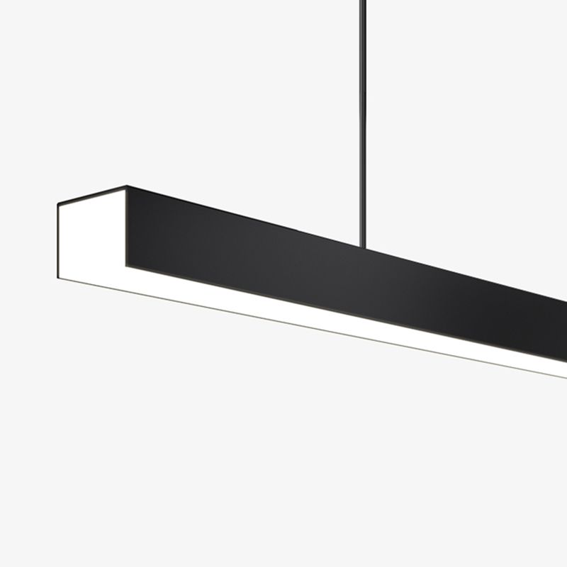 Aluminum Island Lamp Modern 1-Head Linear Restaurant Pendant Light with Acrylic Shade