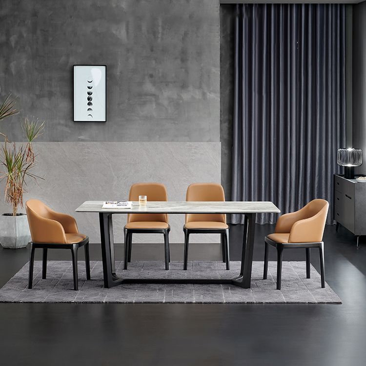 Modern Style Sintered Stone Rectangle Table Set 1/4/5 Pieces Dining Set