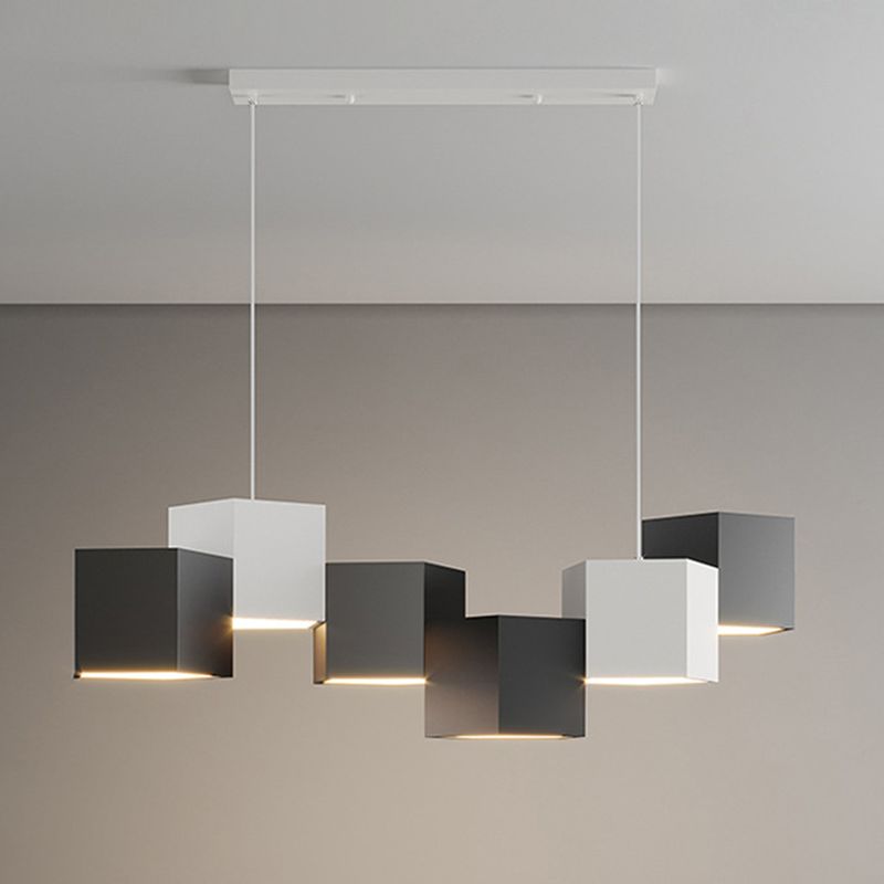 Lampada dell'isola a led macaron lampada sospesa pentagonale con tonalità in metallo per una cena