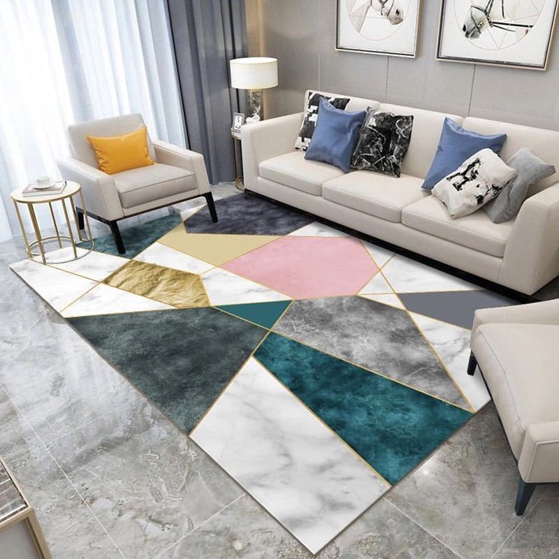 Luxurious Artistic Pattern Indoor Rug Individuality Modern Carpet Polyester Stain Resistant Rug for Home Decoration