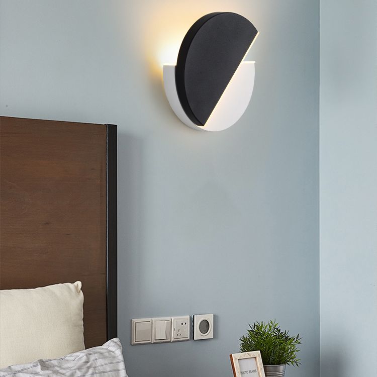 1-Light Black Minimalism Sconce Light Fixtures Iron Wall Lamp Sconce for Bedroom