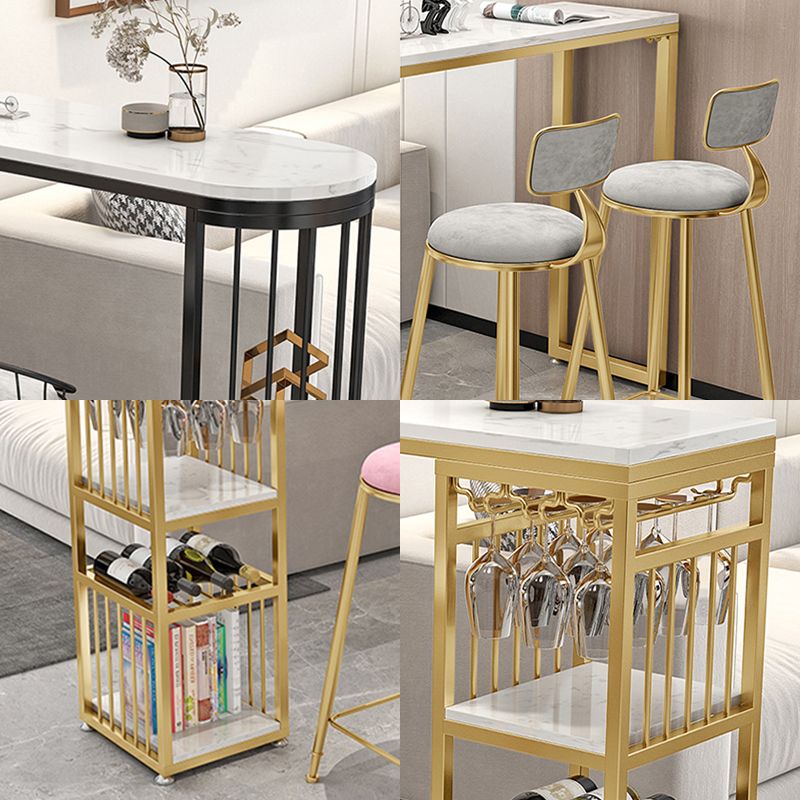 Tavolo da pranzo moderno rettangolo con barra con altezza della barra del tavolo da 42 pollici