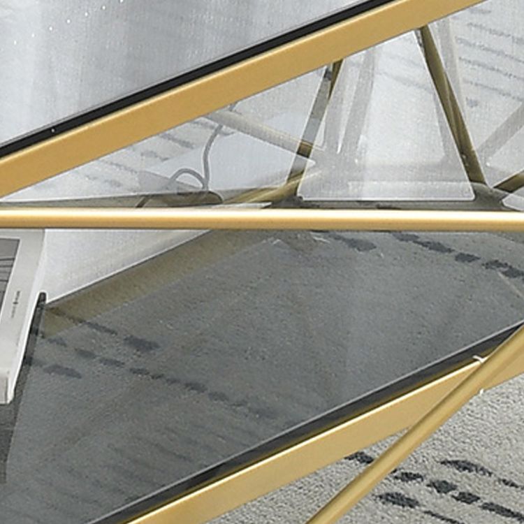 Modern Frame Coffee Table Glass Top Cocktail Table for Living Room