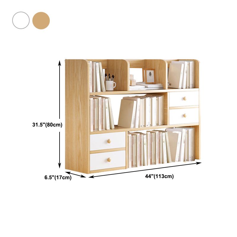Modern Style Bookshelf Open Back Engineer Wood Bookcase for Home Office