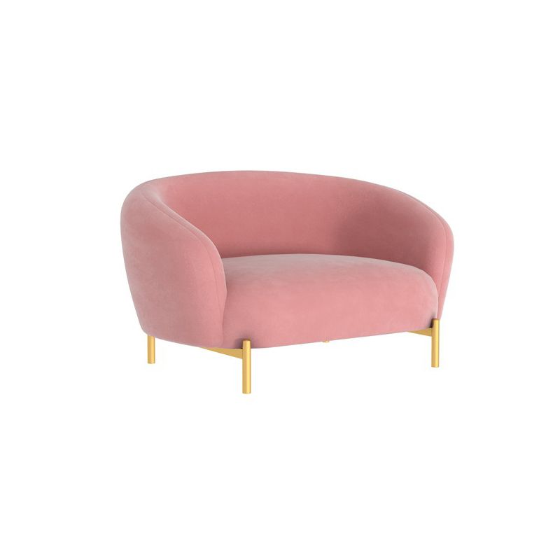 Contemporary Velvet Sofa Flared Arm Standard Sofa for Living Room