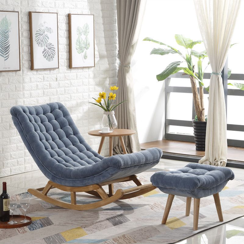 Contemporary Indoor Rocking Chair Nursery Sofa Rocking Chair with Ottoman