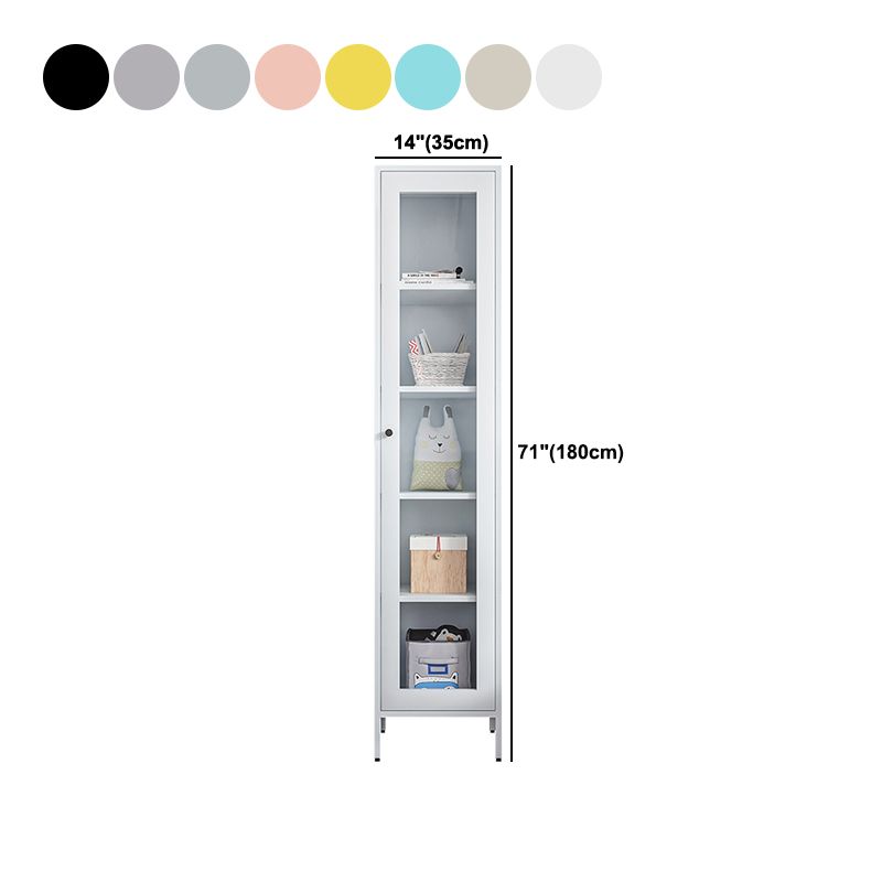 71"H Closed Metal Bookshelf Nordic Home Office Rectangular Bookcase