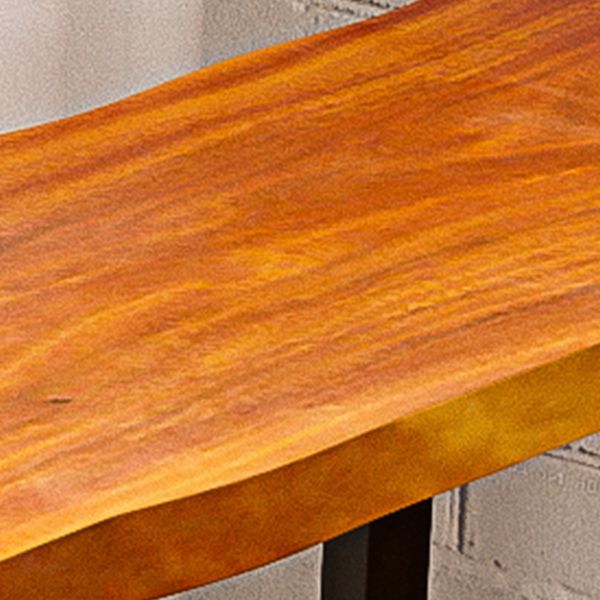 Industrial Natural Bistro Dining Table Rectangle Solid Wood Indoor Bar Dining Table