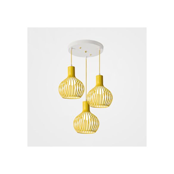 3 bulbos iluminación de techo con tono de cúpula de cúpula comedor industrial de metal luz colgante en gris/rosa