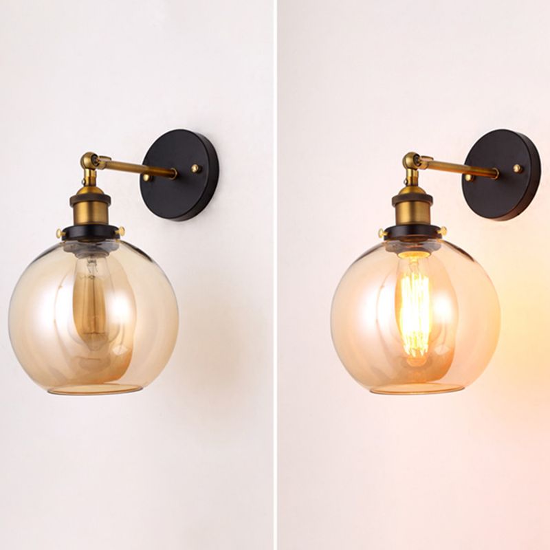 Armed Wall Light Sconce Modern Minimalist Style Glass 1 Light Sconces