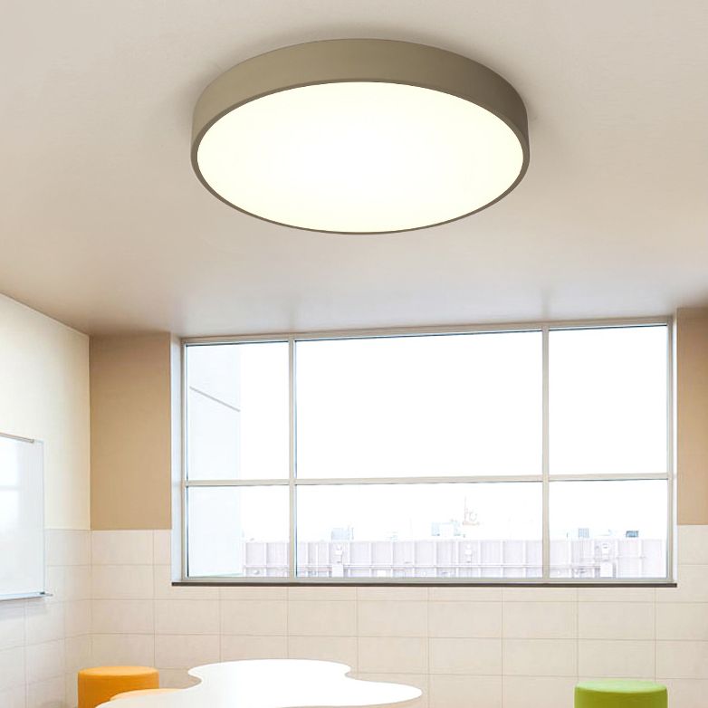 Ronde vorm LED-plafondarmatuur Macaron Eenvoudige woonkamer Acryl inbouwlamp