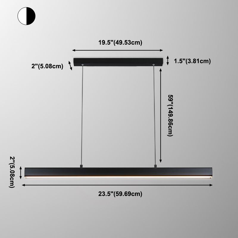 Nordic Simple Island Light armatuur rechthoek LED Dineruimte Hanglamp