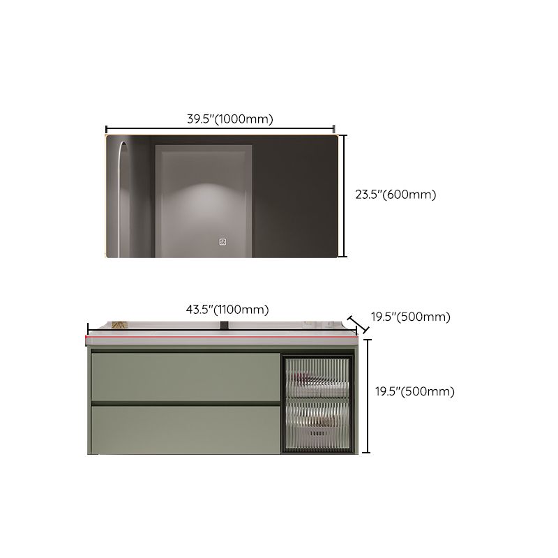 Contemporary Vanity Sink Wall-Mounted Bathroom Vanity Cabinet with Drawers