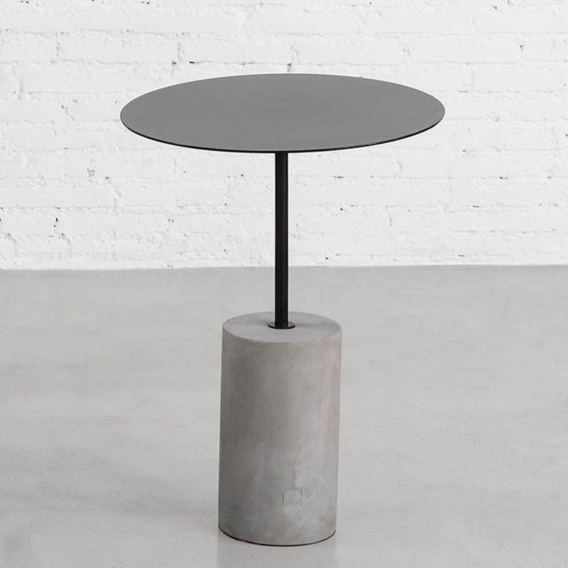 Contemporary Round End Table 23.62" Tall Pedestal Side End Snack Table