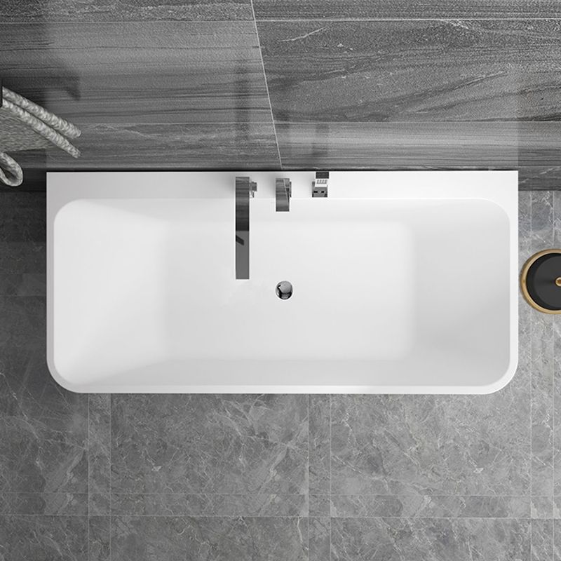 Stone Rectangular Soaking Bathtub Antique Finish Back to Wall Bath Tub