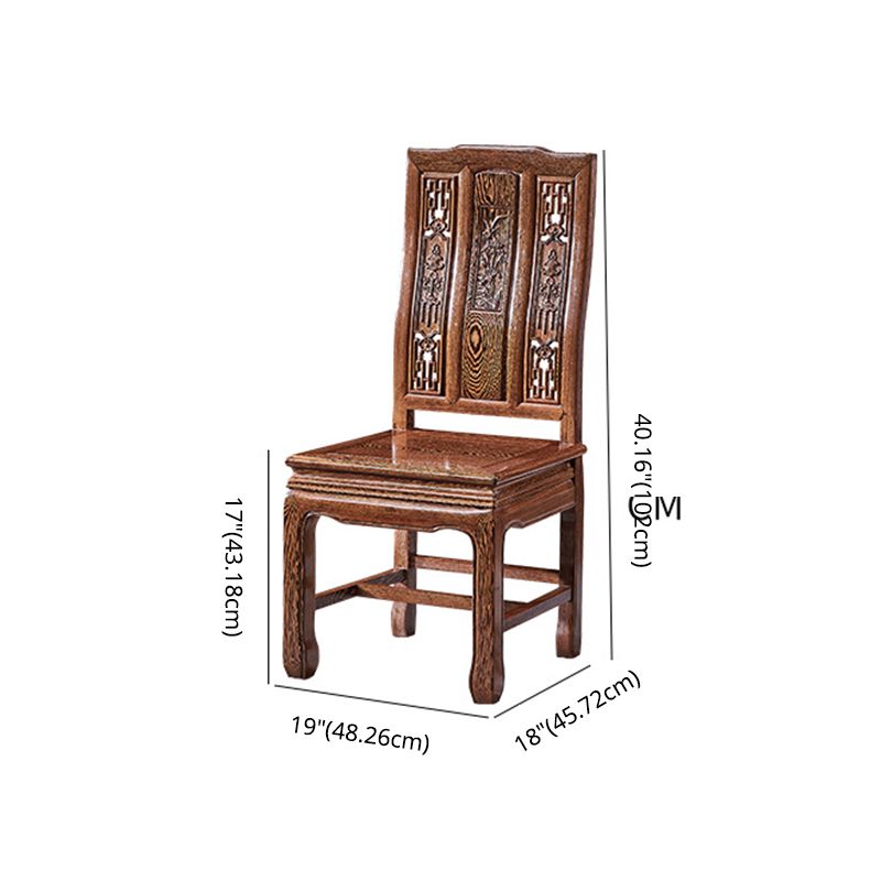 Traditional Style Solid Wood Dining Set with Fixed Rectangle Shape Table and 4 Legs Base
