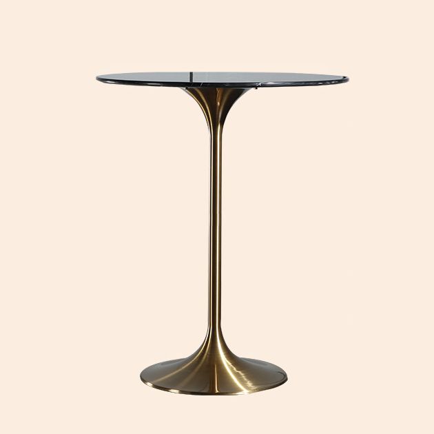 Metal Pedestal Bar Height Table Industrial Round Bar Dining Table