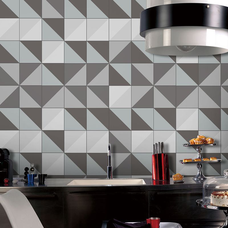 Contemporary Geometric Wallpaper Panels Grey Pick Up Sticks Wall Decor for Dorm Room