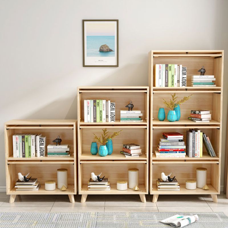 Contemporary Wood Closed Back Bookcase Standard Bookshelf with Shelves