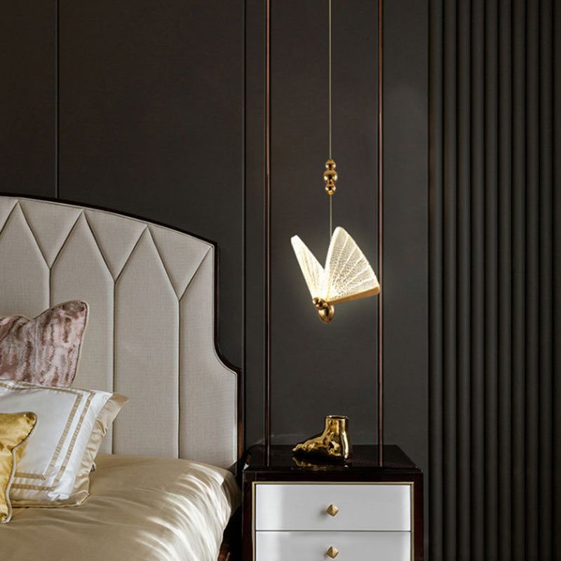 Moderne minimalistische stijl vlindervormige hangende hanglampen 2 lichten hanglichtkit met acrylschaduw