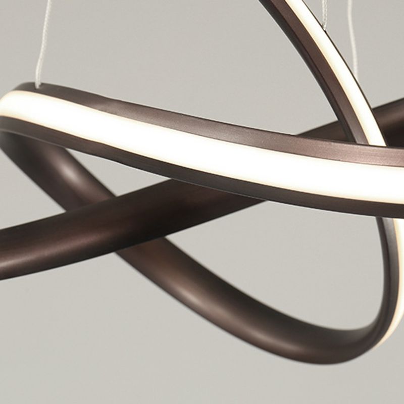 Acrylic Linear LED Hanging Lamp in Modern Simplicity Metal Pendant Light for Dining Room