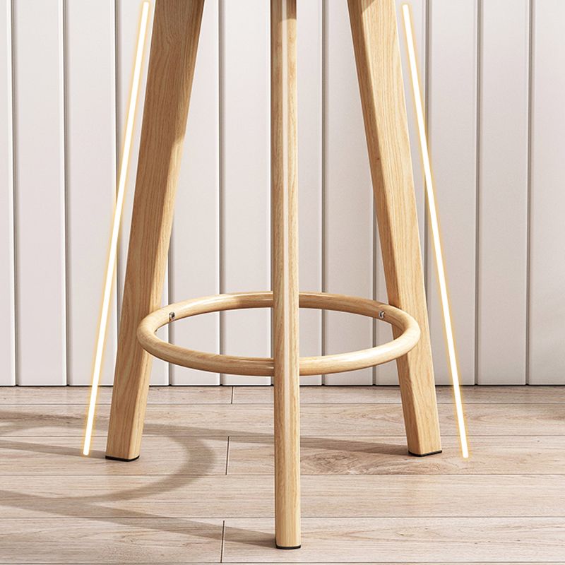 Scandinavian Style Bar-stool Steel Legs Round Seat Single Counter Stool for Kitchen Bar
