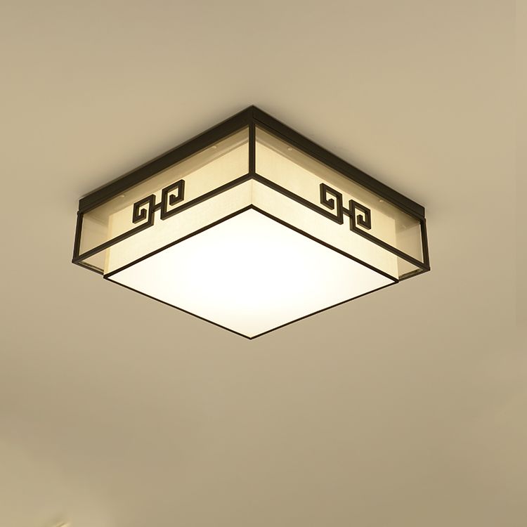 Traditional Creative Flush Mount Fabrics Geometric Ceiling Light in Black