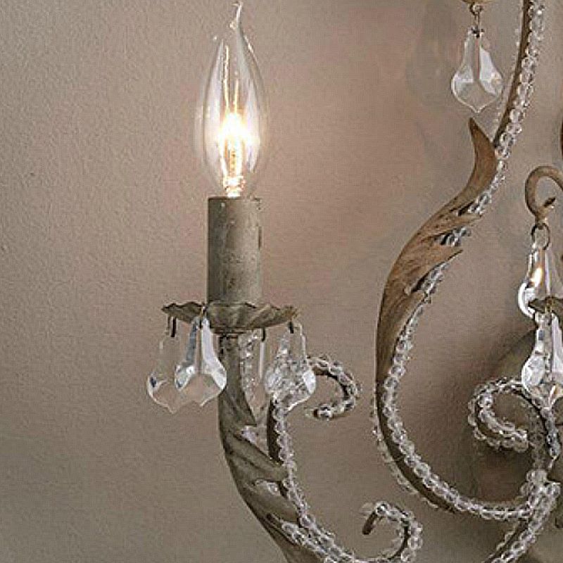 Gray/White Antique Wall Light Rustic Candle Style Lighting for Dining Room Foyer