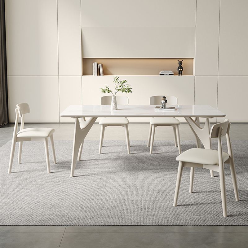 Contemporary Kitchen Dinner Table 4 Legs Rectangle Dining Table