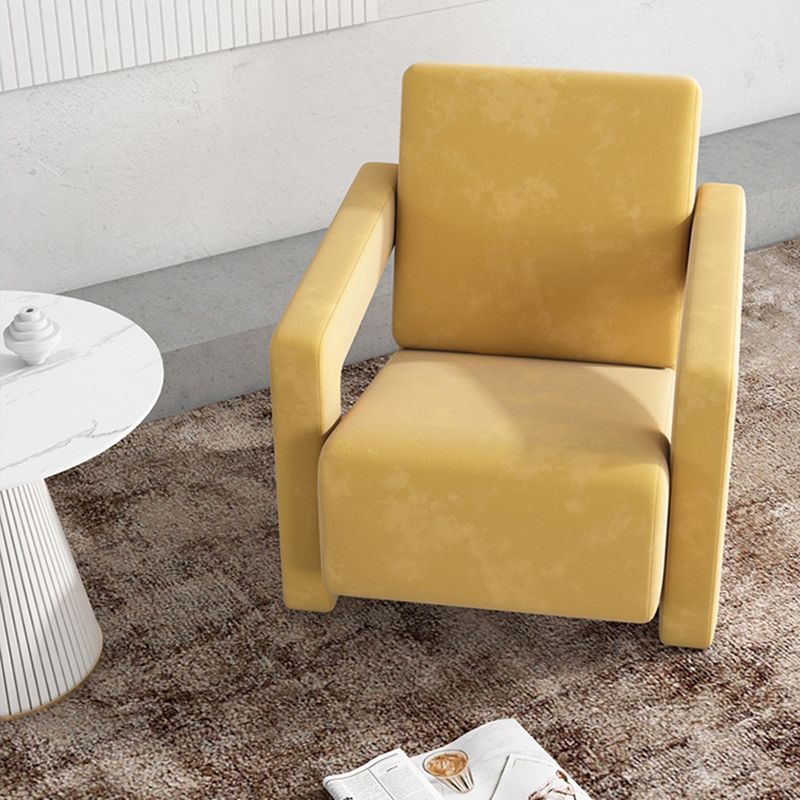 Contemporary 27.56"Wide Velvet Fixed Back Sponge Square Arm Chair