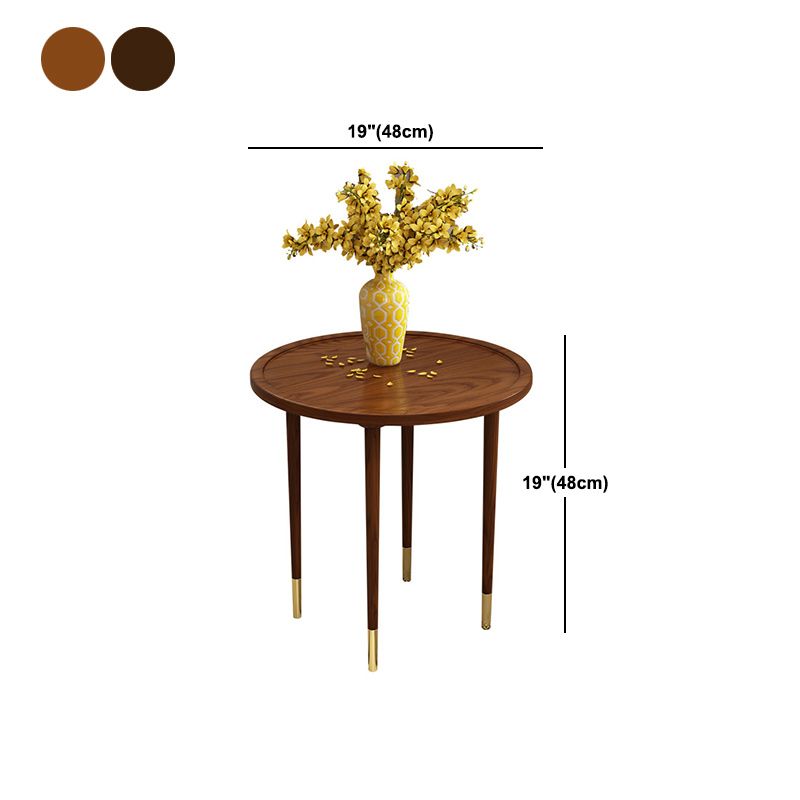 Modern Round Wooden Tray Top Coffee Table 4 Legs Cocktail Table