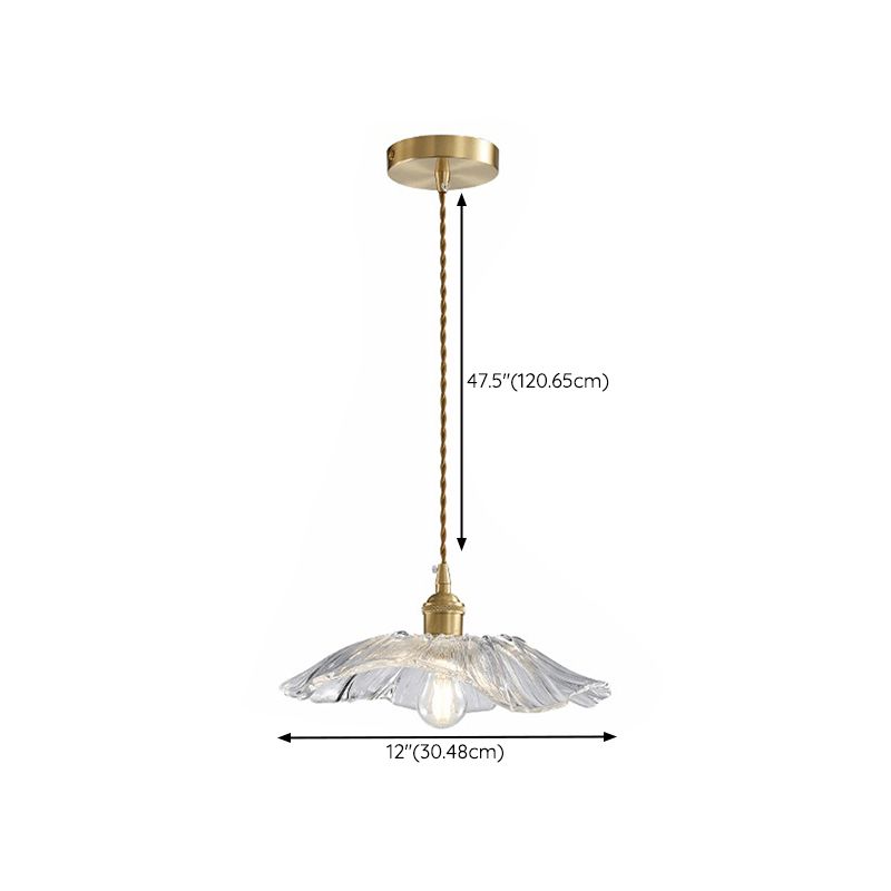 Modern Metal Flush Mount Flower Shape Ceiling Light with Glass Shade for Bedroom