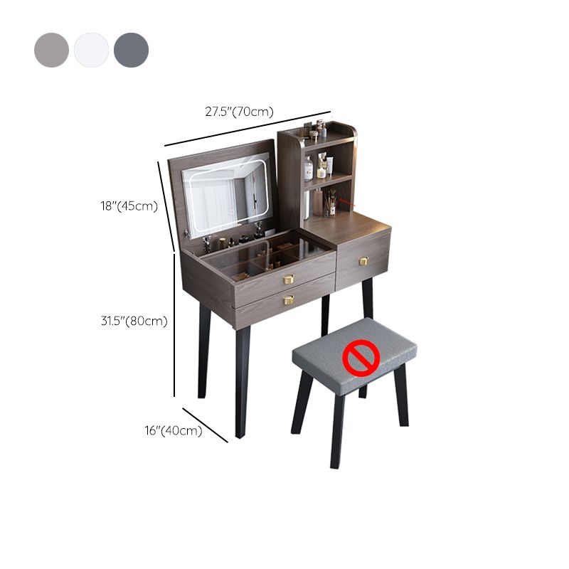 Modern Mirrored Glass Vanity Desk 3 Drawer Vanity Dressing Table