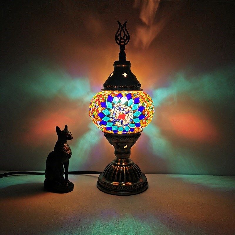 1 la tête tachée de tête petite lampe de bureau du sud-est de l'Asie du Sud-Est lampe de table de nuit à chambre ovale