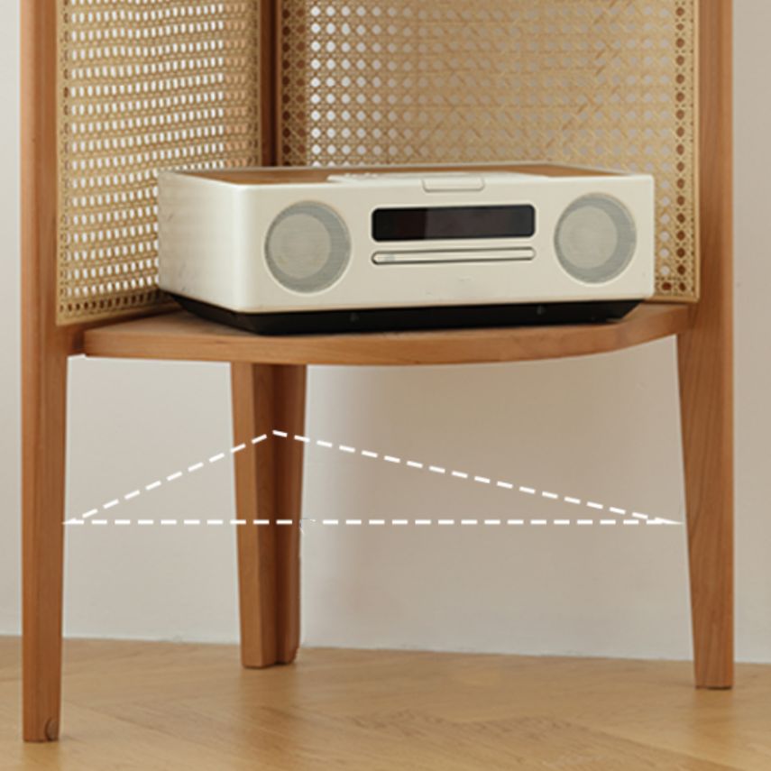 Corner Scandinavian Bookcase Wooden Closed Back Bookshelf with Shelves