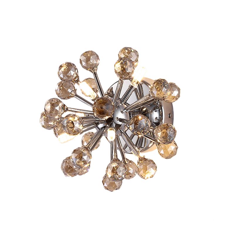 Sputnik Flushmount Light Crystal Ball Light en cromo pulido