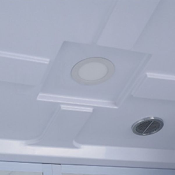 Shower Stall Semi-Frameless Single Sliding Rectangle White Frosted Shower Enclosure