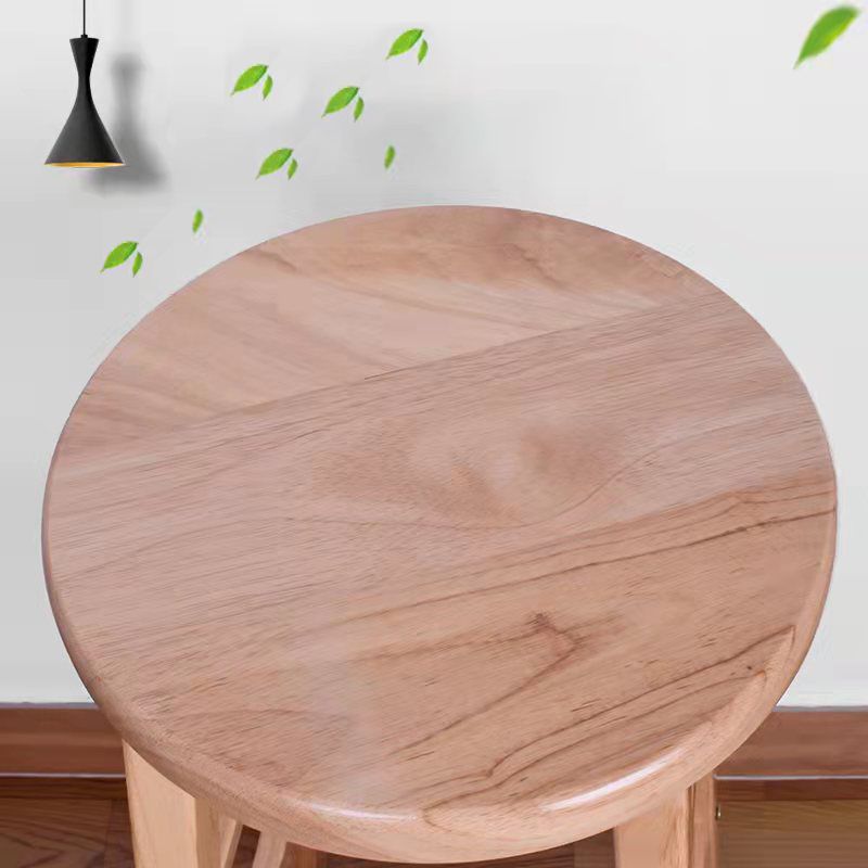 Modern Armless Backless Counter Stool Wood Bar Stool with Footrest