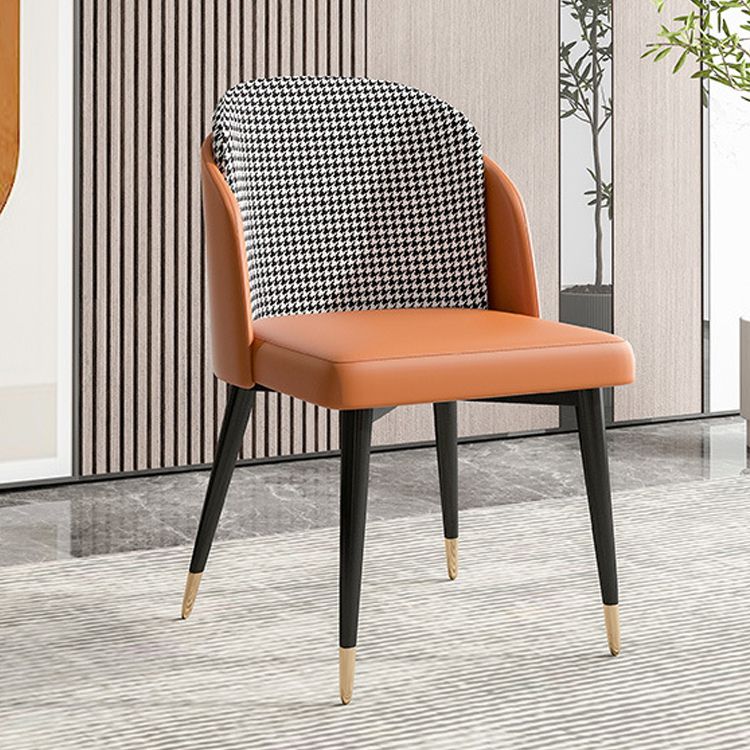 Nordic Style Upholstered Side Chairs Solid Back Armless Dining Chair