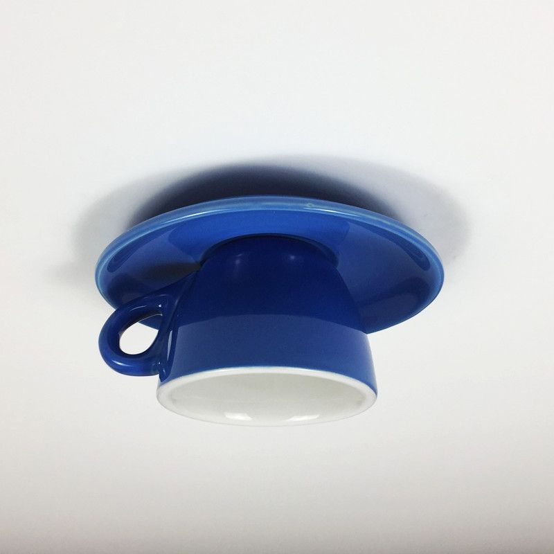 Lampe LED encastrée en céramique, tasse à café, éclairage de plafond, Macaron, 1 finition rose clair/bleu/jaune